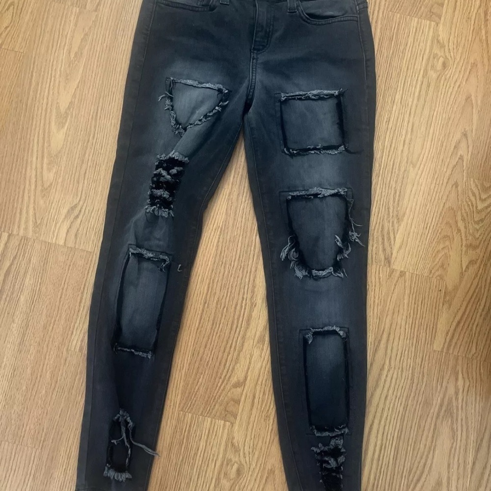 Distressed Black Jeans for Women